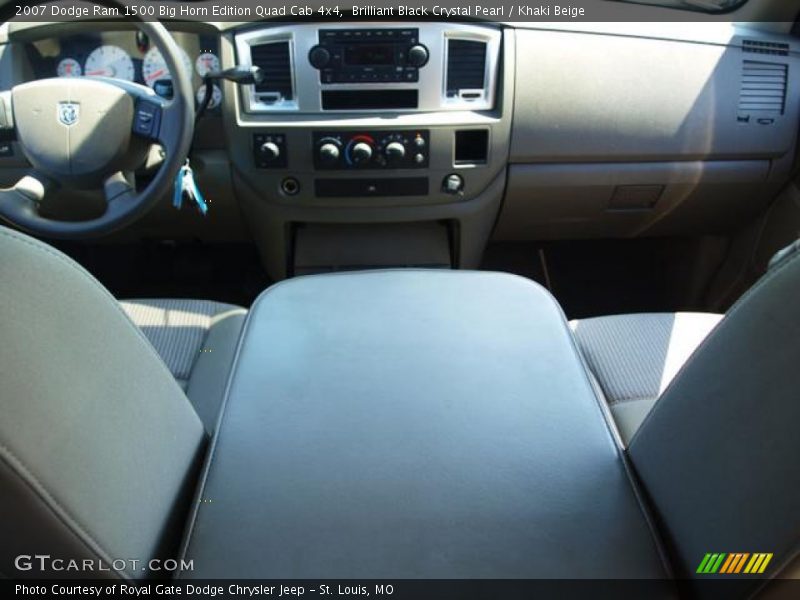 Brilliant Black Crystal Pearl / Khaki Beige 2007 Dodge Ram 1500 Big Horn Edition Quad Cab 4x4