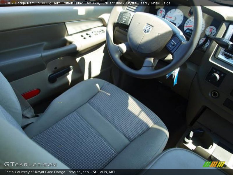 Brilliant Black Crystal Pearl / Khaki Beige 2007 Dodge Ram 1500 Big Horn Edition Quad Cab 4x4