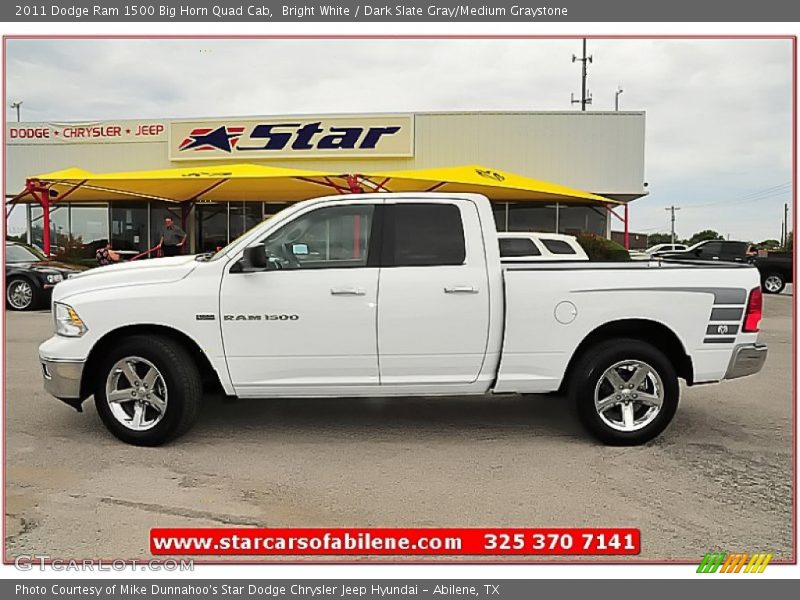 Bright White / Dark Slate Gray/Medium Graystone 2011 Dodge Ram 1500 Big Horn Quad Cab