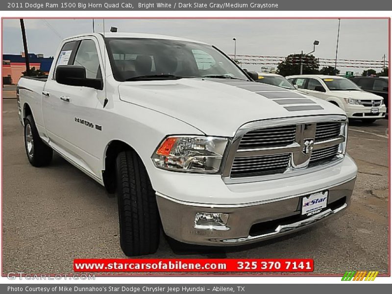 Bright White / Dark Slate Gray/Medium Graystone 2011 Dodge Ram 1500 Big Horn Quad Cab