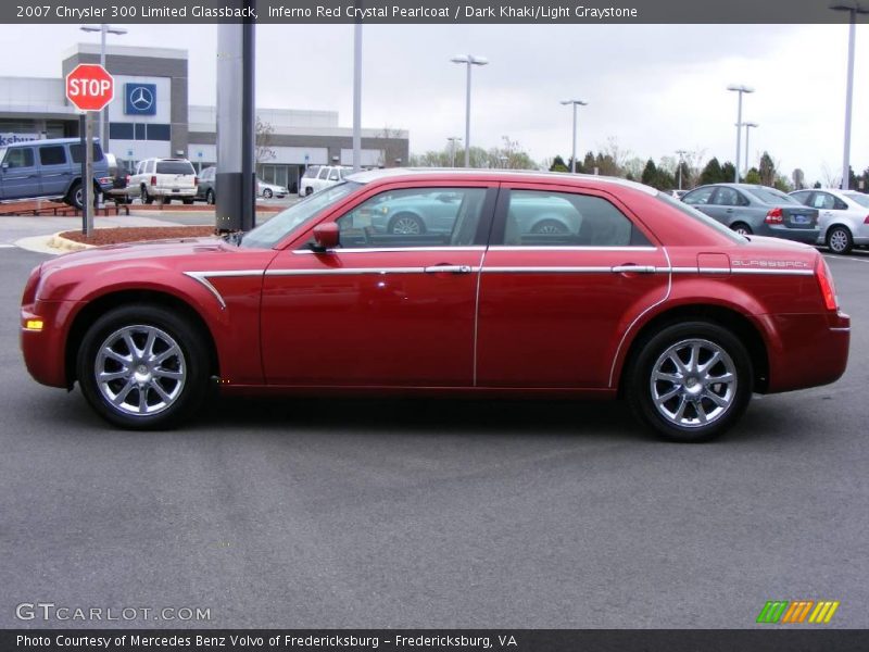 Inferno Red Crystal Pearlcoat / Dark Khaki/Light Graystone 2007 Chrysler 300 Limited Glassback