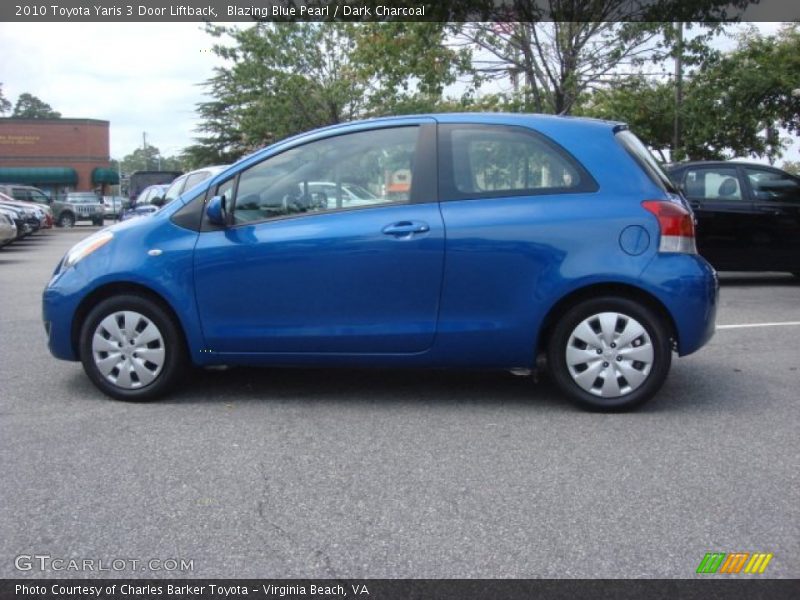 Blazing Blue Pearl / Dark Charcoal 2010 Toyota Yaris 3 Door Liftback