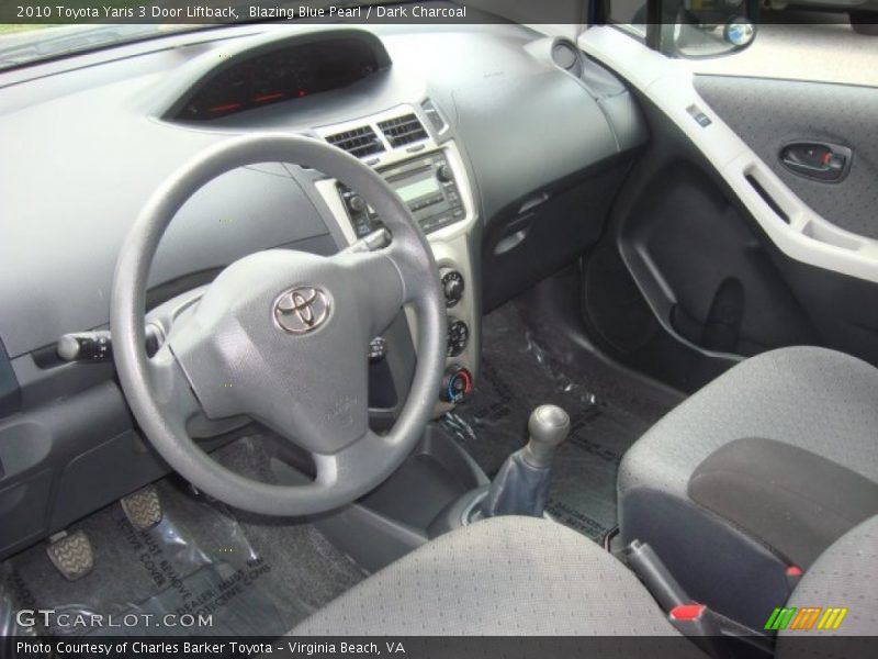Blazing Blue Pearl / Dark Charcoal 2010 Toyota Yaris 3 Door Liftback