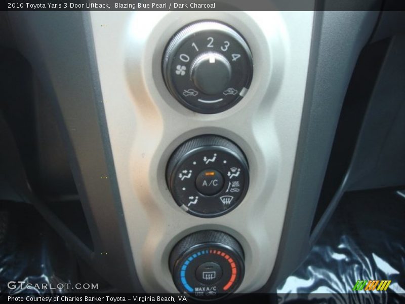 Blazing Blue Pearl / Dark Charcoal 2010 Toyota Yaris 3 Door Liftback