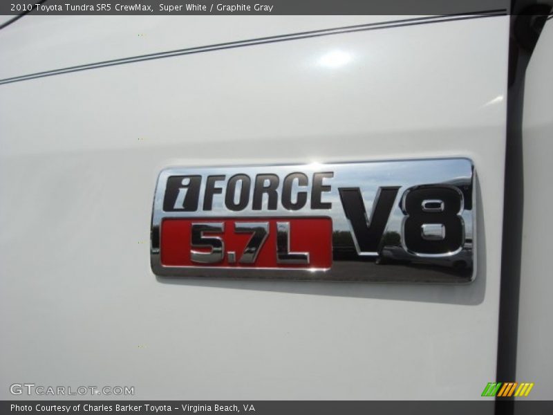 Super White / Graphite Gray 2010 Toyota Tundra SR5 CrewMax