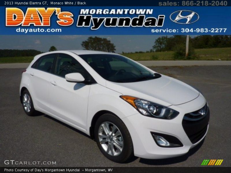 Monaco White / Black 2013 Hyundai Elantra GT