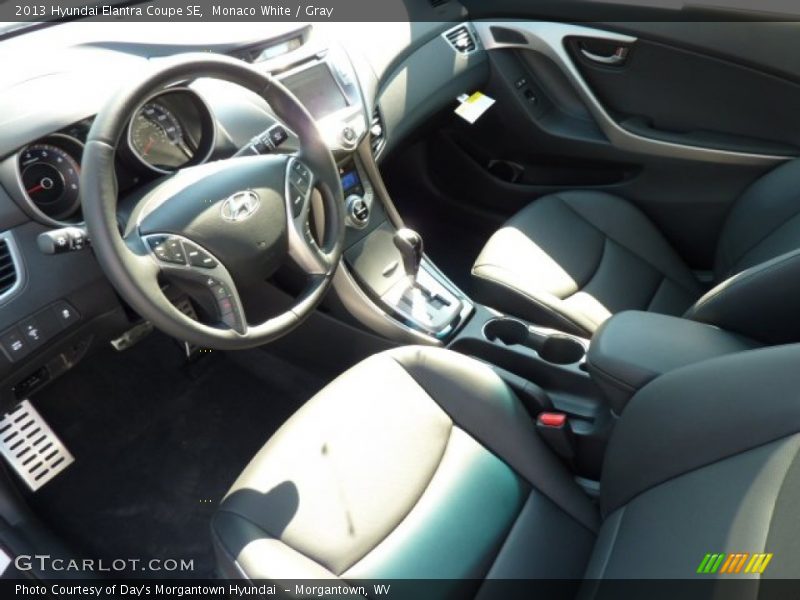 Monaco White / Gray 2013 Hyundai Elantra Coupe SE