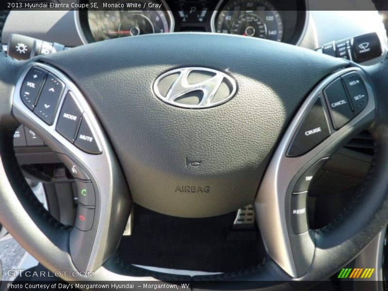 Monaco White / Gray 2013 Hyundai Elantra Coupe SE