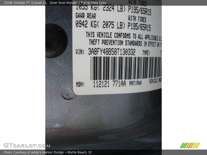 Silver Steel Metallic / Pastel Slate Gray 2008 Chrysler PT Cruiser LX
