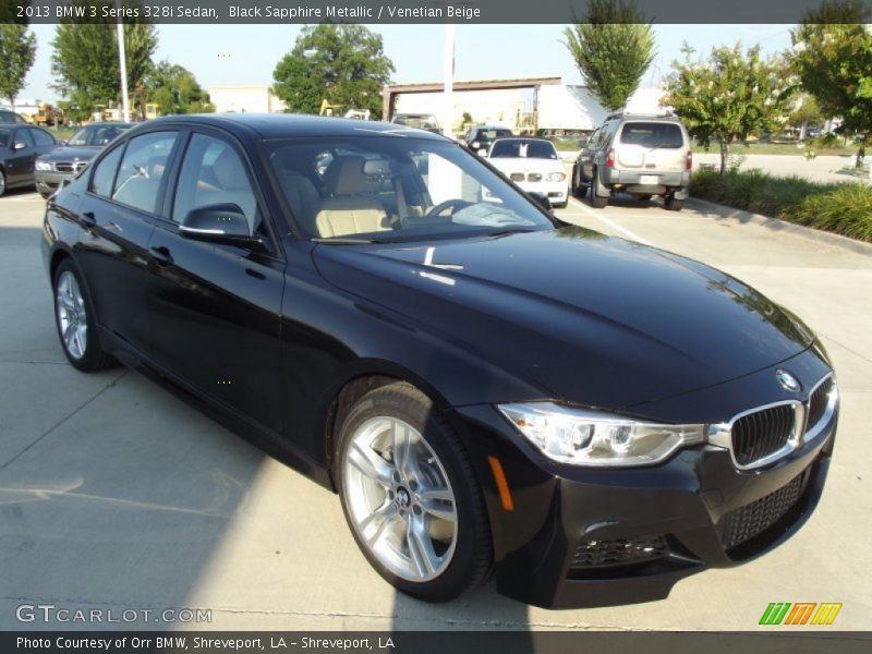 Black Sapphire Metallic / Venetian Beige 2013 BMW 3 Series 328i Sedan