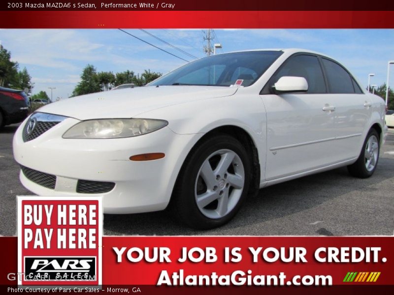 Performance White / Gray 2003 Mazda MAZDA6 s Sedan