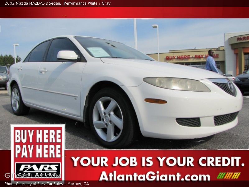 Performance White / Gray 2003 Mazda MAZDA6 s Sedan
