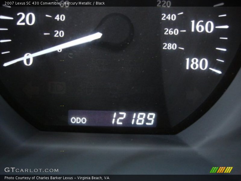 Mercury Metallic / Black 2007 Lexus SC 430 Convertible