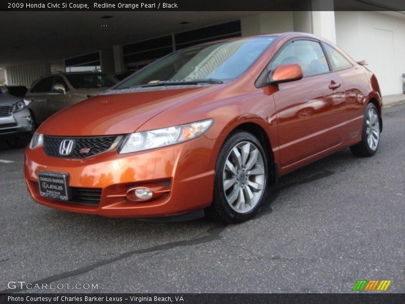 Redline Orange Pearl / Black 2009 Honda Civic Si Coupe
