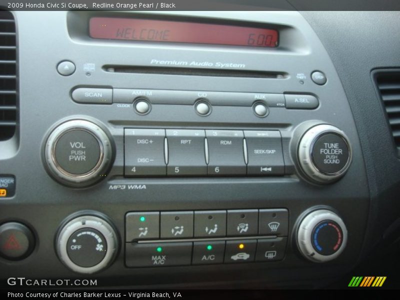 Redline Orange Pearl / Black 2009 Honda Civic Si Coupe