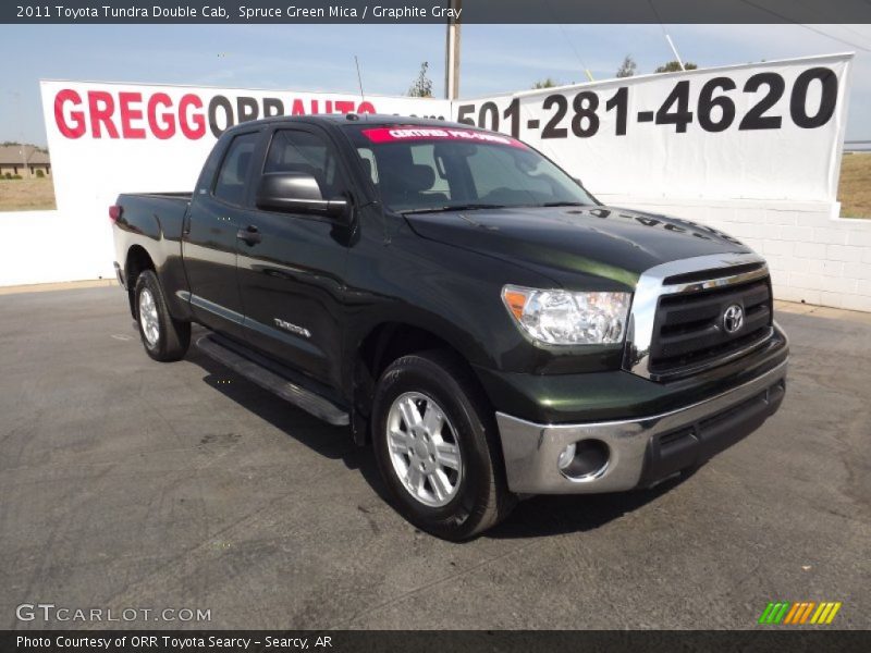Spruce Green Mica / Graphite Gray 2011 Toyota Tundra Double Cab