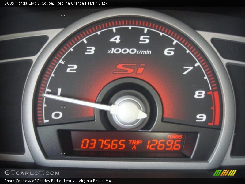 Redline Orange Pearl / Black 2009 Honda Civic Si Coupe