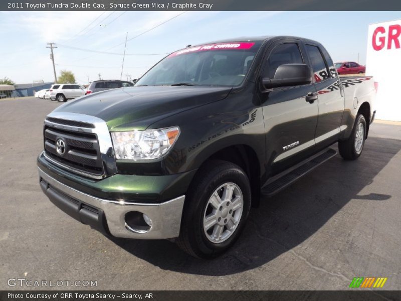 Spruce Green Mica / Graphite Gray 2011 Toyota Tundra Double Cab