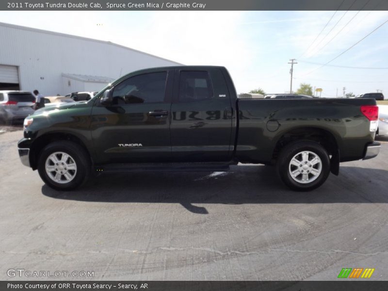 Spruce Green Mica / Graphite Gray 2011 Toyota Tundra Double Cab