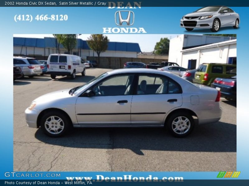 Satin Silver Metallic / Gray 2002 Honda Civic DX Sedan