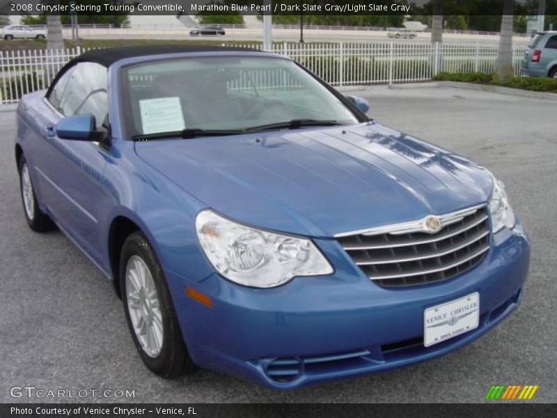 Marathon Blue Pearl / Dark Slate Gray/Light Slate Gray 2008 Chrysler Sebring Touring Convertible