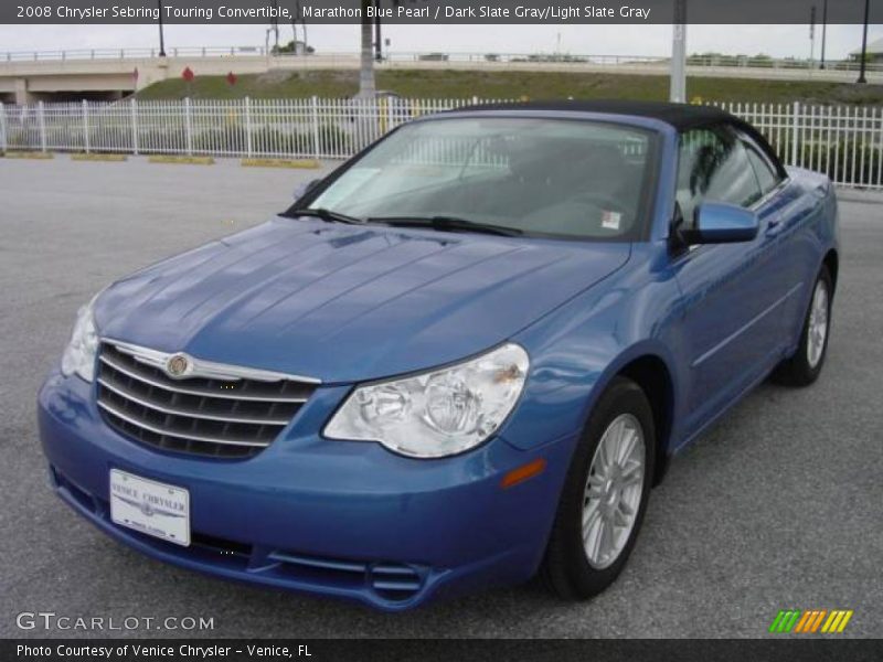 Marathon Blue Pearl / Dark Slate Gray/Light Slate Gray 2008 Chrysler Sebring Touring Convertible