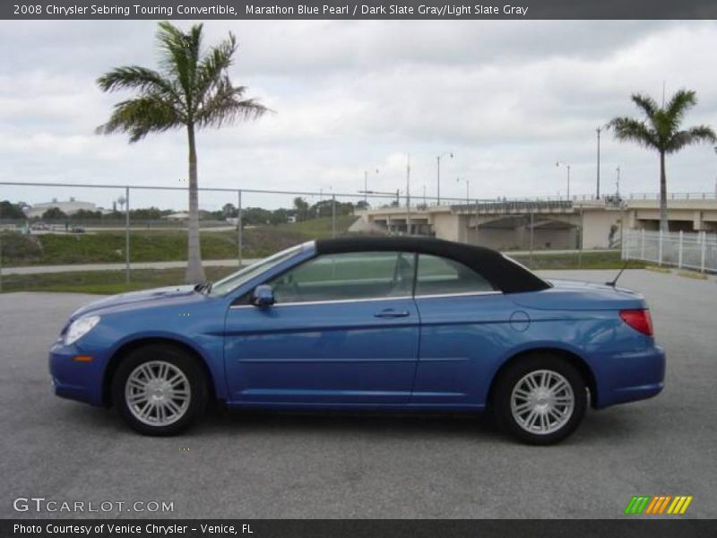 Marathon Blue Pearl / Dark Slate Gray/Light Slate Gray 2008 Chrysler Sebring Touring Convertible