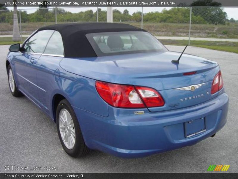 Marathon Blue Pearl / Dark Slate Gray/Light Slate Gray 2008 Chrysler Sebring Touring Convertible