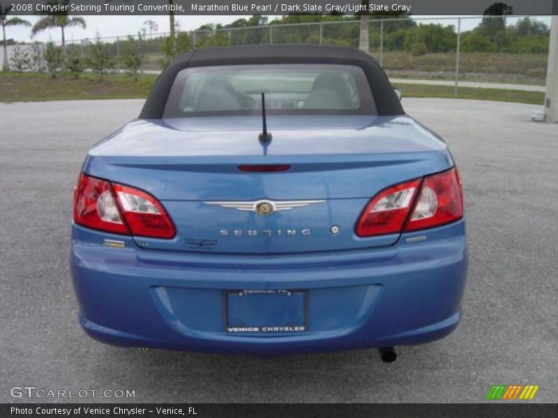 Marathon Blue Pearl / Dark Slate Gray/Light Slate Gray 2008 Chrysler Sebring Touring Convertible