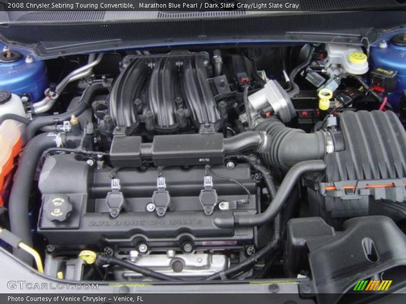 Marathon Blue Pearl / Dark Slate Gray/Light Slate Gray 2008 Chrysler Sebring Touring Convertible