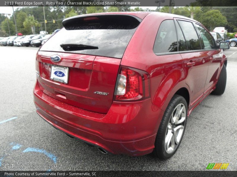 Ruby Red / Charcoal Black/Liquid Silver Smoke Metallic 2013 Ford Edge Sport