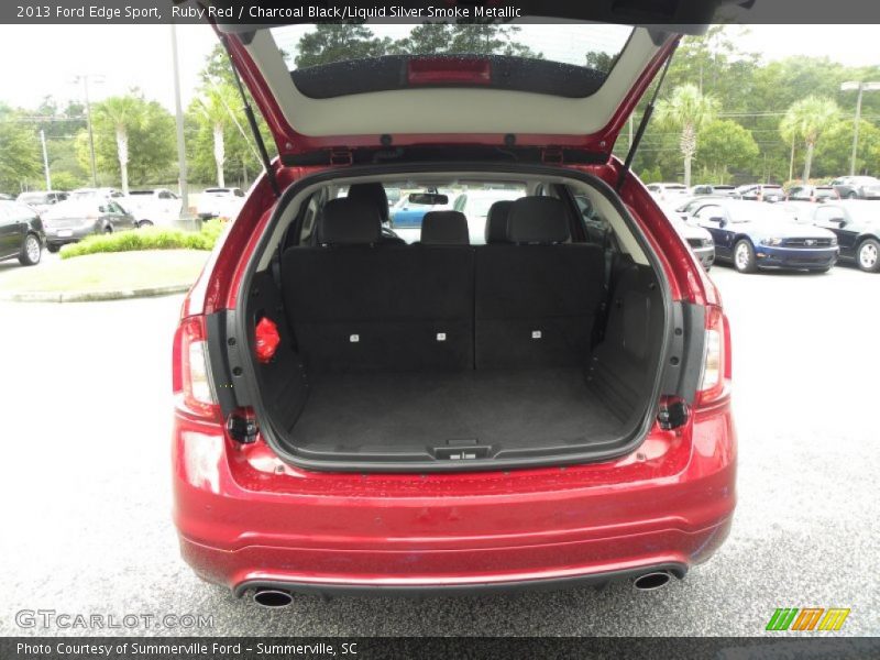 Ruby Red / Charcoal Black/Liquid Silver Smoke Metallic 2013 Ford Edge Sport