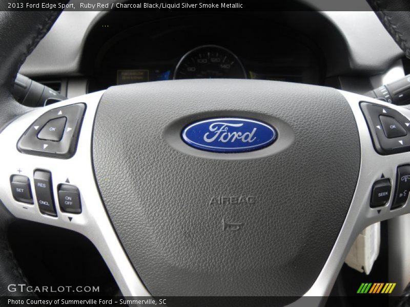 Ruby Red / Charcoal Black/Liquid Silver Smoke Metallic 2013 Ford Edge Sport