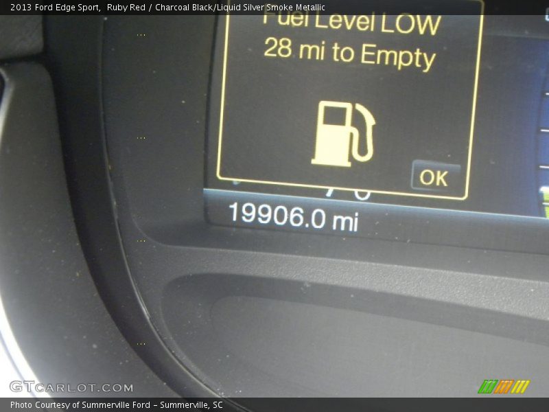 Ruby Red / Charcoal Black/Liquid Silver Smoke Metallic 2013 Ford Edge Sport