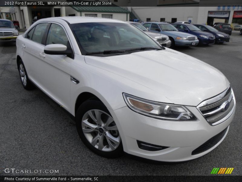 White Platinum Tri-Coat / Light Stone 2012 Ford Taurus SEL