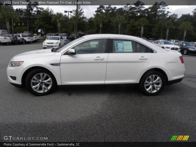 White Platinum Tri-Coat / Light Stone 2012 Ford Taurus SEL