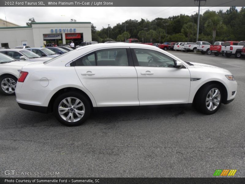White Platinum Tri-Coat / Light Stone 2012 Ford Taurus SEL