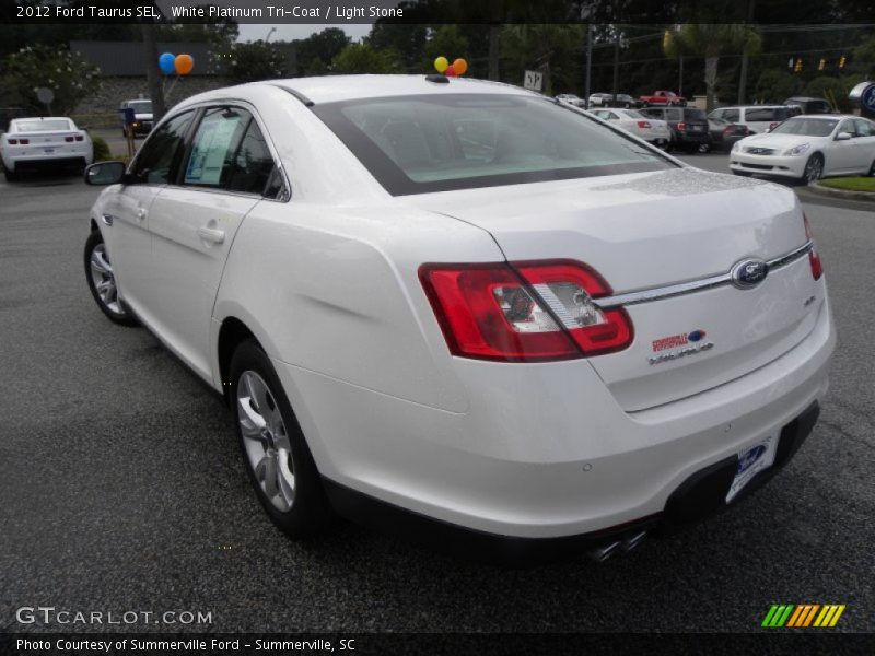White Platinum Tri-Coat / Light Stone 2012 Ford Taurus SEL