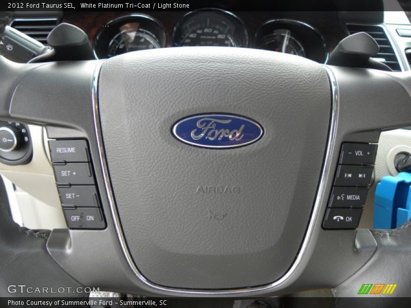 White Platinum Tri-Coat / Light Stone 2012 Ford Taurus SEL