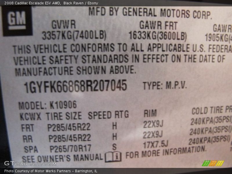 Black Raven / Ebony 2008 Cadillac Escalade ESV AWD