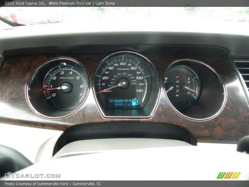 White Platinum Tri-Coat / Light Stone 2012 Ford Taurus SEL