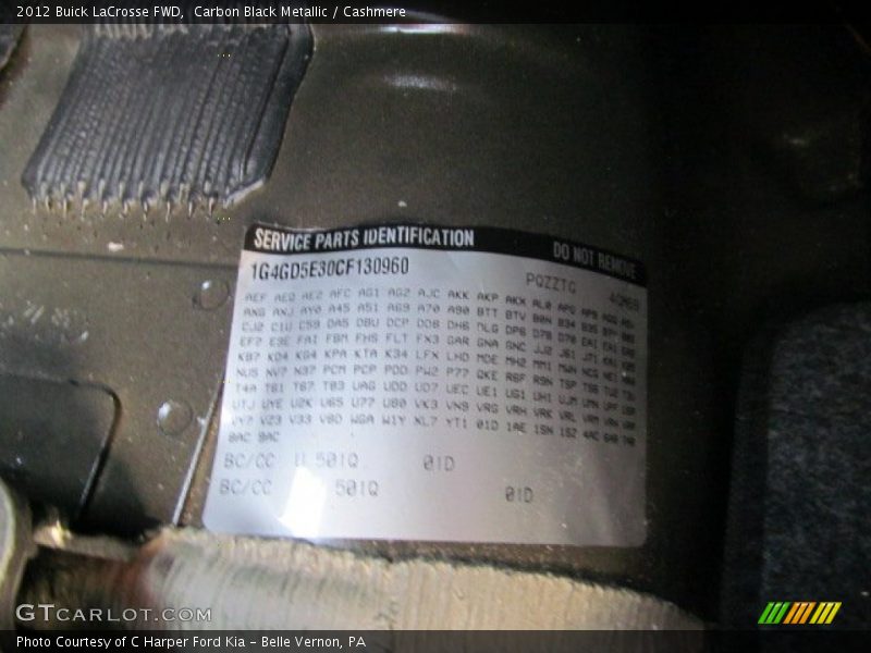 Carbon Black Metallic / Cashmere 2012 Buick LaCrosse FWD