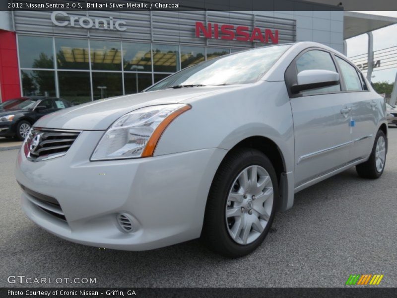 Brilliant Silver Metallic / Charcoal 2012 Nissan Sentra 2.0 S