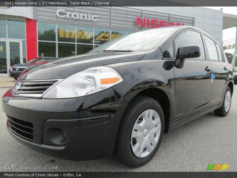 Super Black / Charcoal 2012 Nissan Versa 1.8 S Hatchback