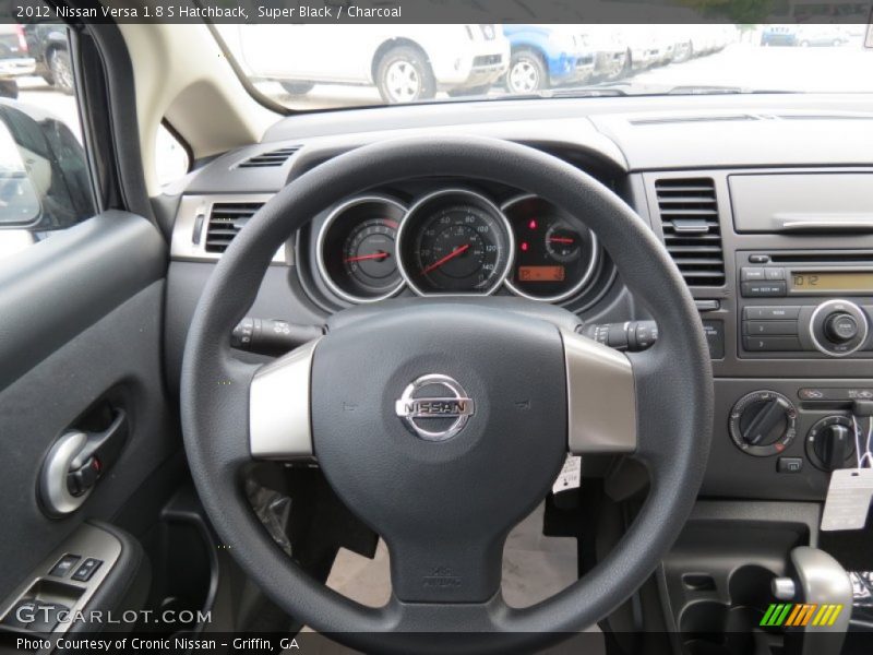 Super Black / Charcoal 2012 Nissan Versa 1.8 S Hatchback
