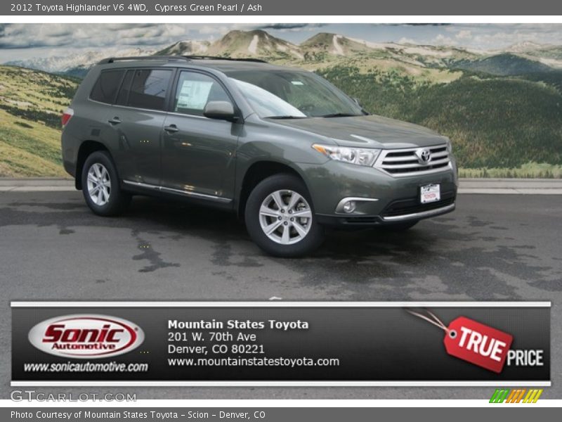 Cypress Green Pearl / Ash 2012 Toyota Highlander V6 4WD