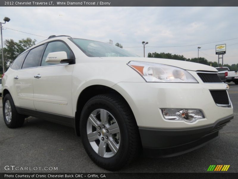 White Diamond Tricoat / Ebony 2012 Chevrolet Traverse LT