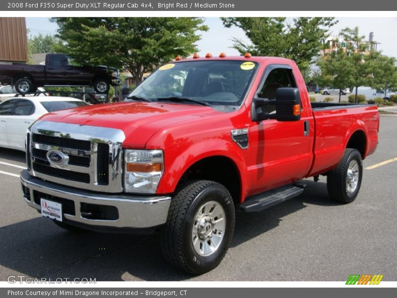 Bright Red / Medium Stone 2008 Ford F350 Super Duty XLT Regular Cab 4x4