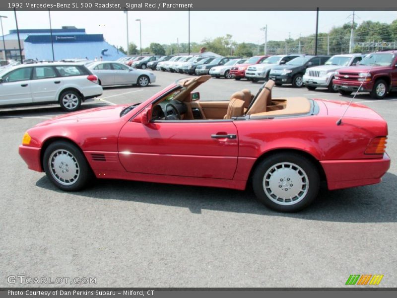 Signal Red / Parchment 1992 Mercedes-Benz SL 500 Roadster
