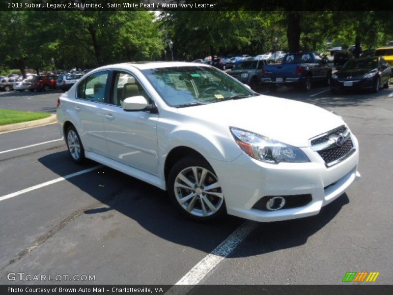 Satin White Pearl / Warm Ivory Leather 2013 Subaru Legacy 2.5i Limited